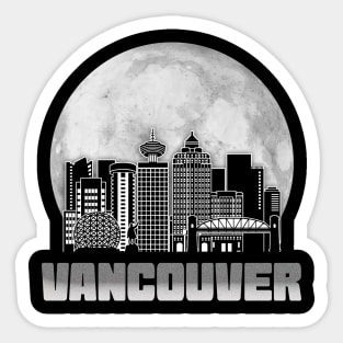Vancouver Canada Skyline Full Moon Sticker